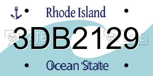 3DB2129 Rhode Island License Plate