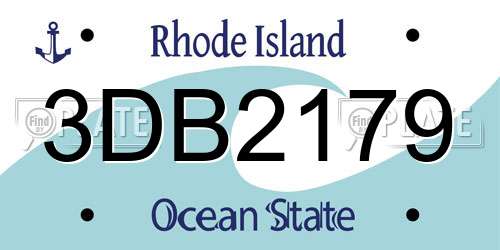 3DB2179 Rhode Island License Plate