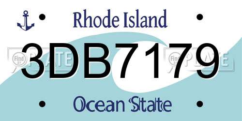 3DB7179 Rhode Island License Plate