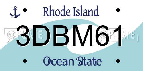 3DBM61 Rhode Island License Plate