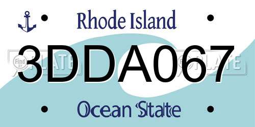 3DDA067 Rhode Island License Plate