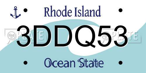 3DDQ53 Rhode Island License Plate