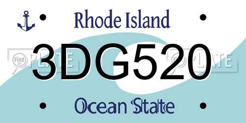 3DG520 Rhode Island License Plate