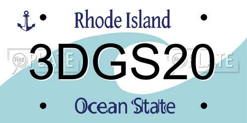 3DGS20 Rhode Island License Plate