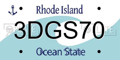 3DGS70 Rhode Island License Plate