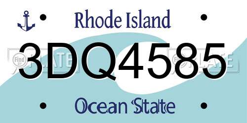 3DQ4585 Rhode Island License Plate