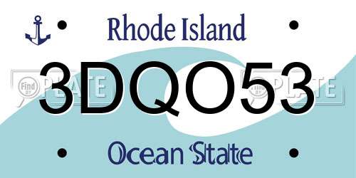 3DQO53 Rhode Island License Plate