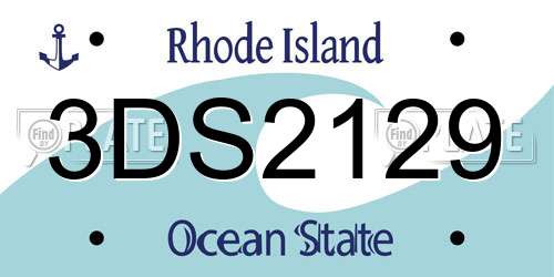 3DS2129 Rhode Island License Plate