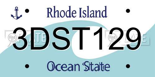 3DST129 Rhode Island License Plate