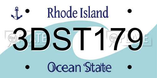 3DST179 Rhode Island License Plate