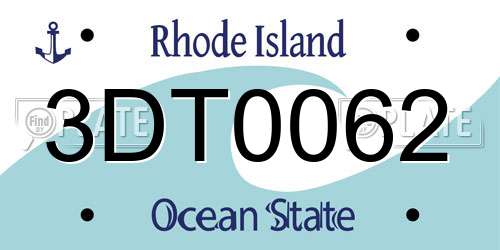 3DT0062 Rhode Island License Plate