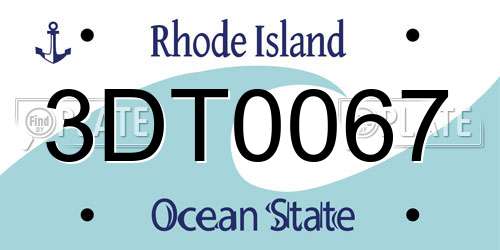 3DT0067 Rhode Island License Plate