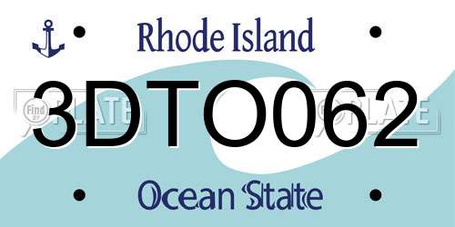 3DTO062 Rhode Island License Plate