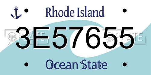 3E57655 Rhode Island License Plate