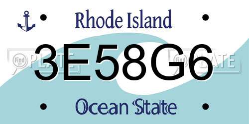 3E58G6 Rhode Island License Plate
