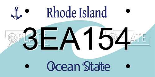 3EA154 Rhode Island License Plate