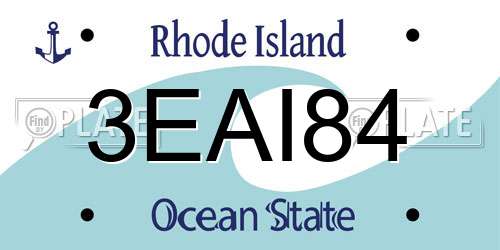 3EAI84 Rhode Island License Plate