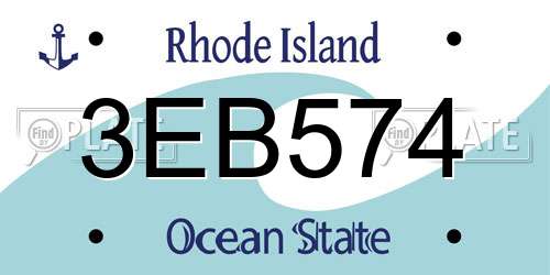 3EB574 Rhode Island License Plate