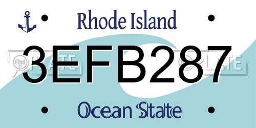 3EFB287 Rhode Island License Plate