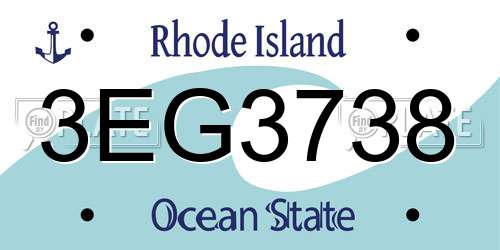 3EG3738 Rhode Island License Plate