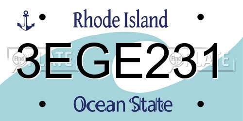 3EGE231 Rhode Island License Plate