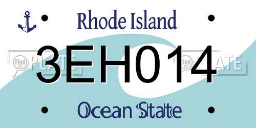 3EH014 Rhode Island License Plate