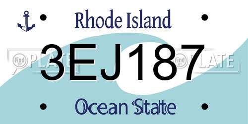 3EJ187 Rhode Island License Plate