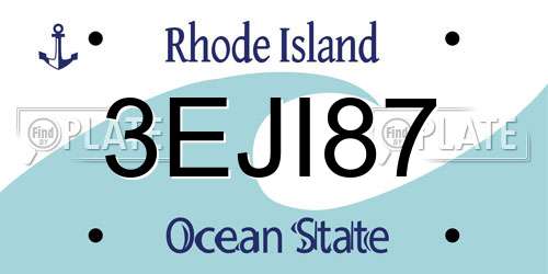 3EJI87 Rhode Island License Plate