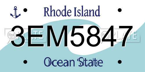 3EM5847 Rhode Island License Plate