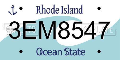 3EM8547 Rhode Island License Plate