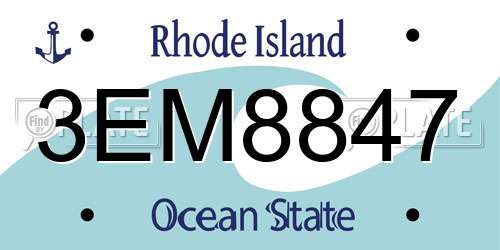 3EM8847 Rhode Island License Plate