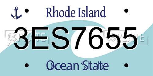3ES7655 Rhode Island License Plate