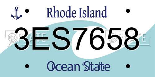 3ES7658 Rhode Island License Plate