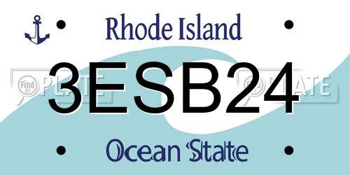 3ESB24 Rhode Island License Plate