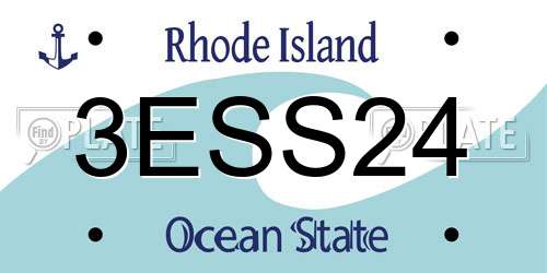 3ESS24 Rhode Island License Plate