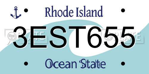 3EST655 Rhode Island License Plate