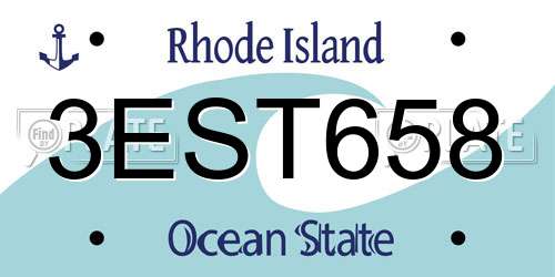 3EST658 Rhode Island License Plate