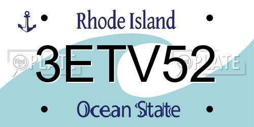 3ETV52 Rhode Island License Plate