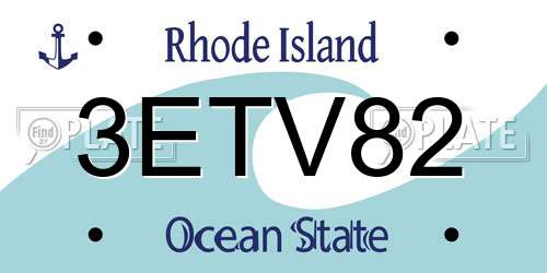 3ETV82 Rhode Island License Plate