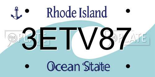 3ETV87 Rhode Island License Plate