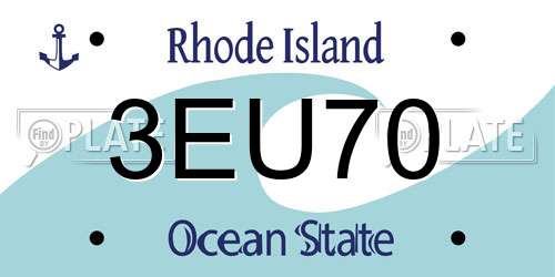 3EU70 Rhode Island License Plate