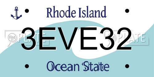 3EVE32 Rhode Island License Plate