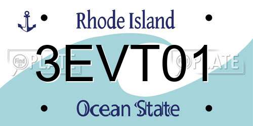 3EVT01 Rhode Island License Plate
