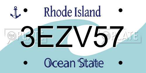 3EZV57 Rhode Island License Plate