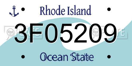 3F05209 Rhode Island License Plate