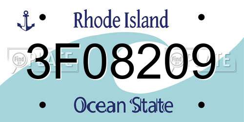 3F08209 Rhode Island License Plate