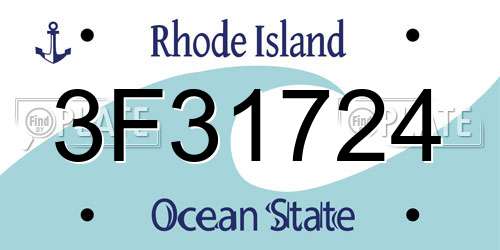 3F31724 Rhode Island License Plate