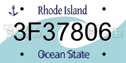 3F37806 Rhode Island License Plate