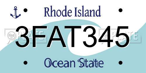 3FAT345 Rhode Island License Plate