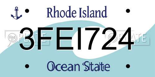 3FEI724 Rhode Island License Plate